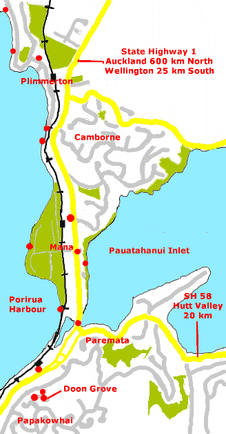 Map of Papakowhai, Paremata & Plimmerton